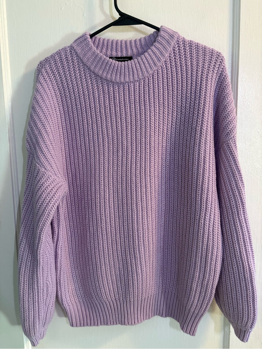 Cozy Lavender Rib-Knit Women's Sweater - Pretty Garden